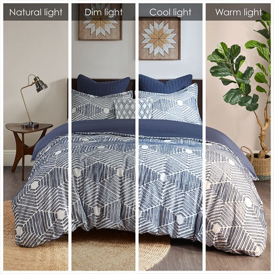 Nautical Ellipse 100% Cotton Jacquard Duvet Cover Set - Quahog Bay Bedding