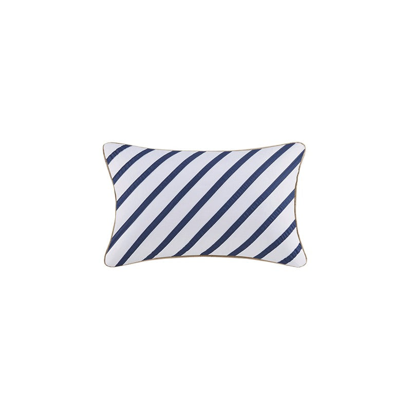 Navy Khaki Stripe 4PC Comforter Set - Nautical Comforters