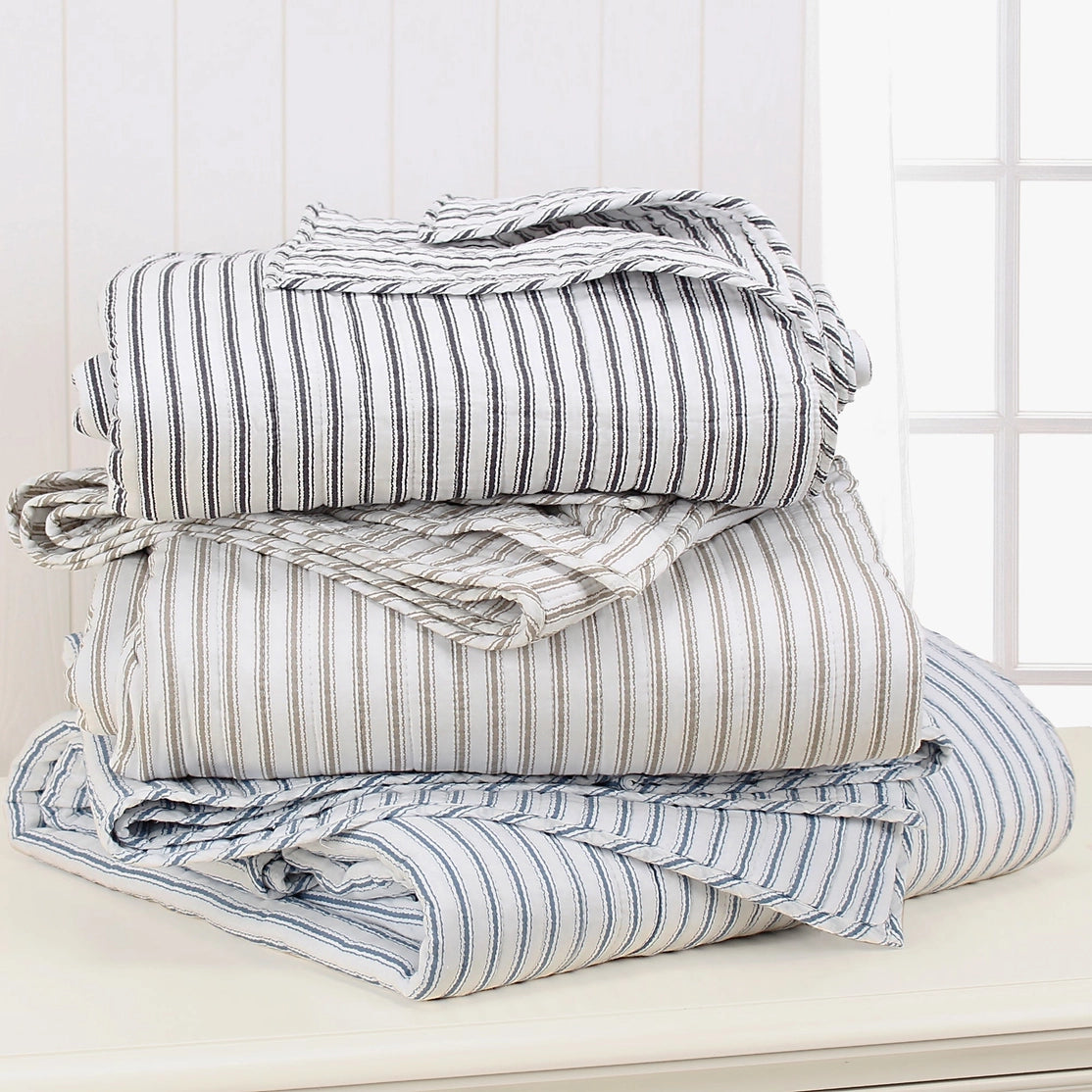 Nautical Stripe Quilt Bedding Set - All Colors