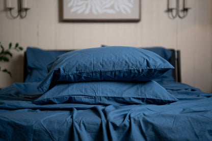 Crinkle Percale Organic Cotton Sheet Set + Pillowcases