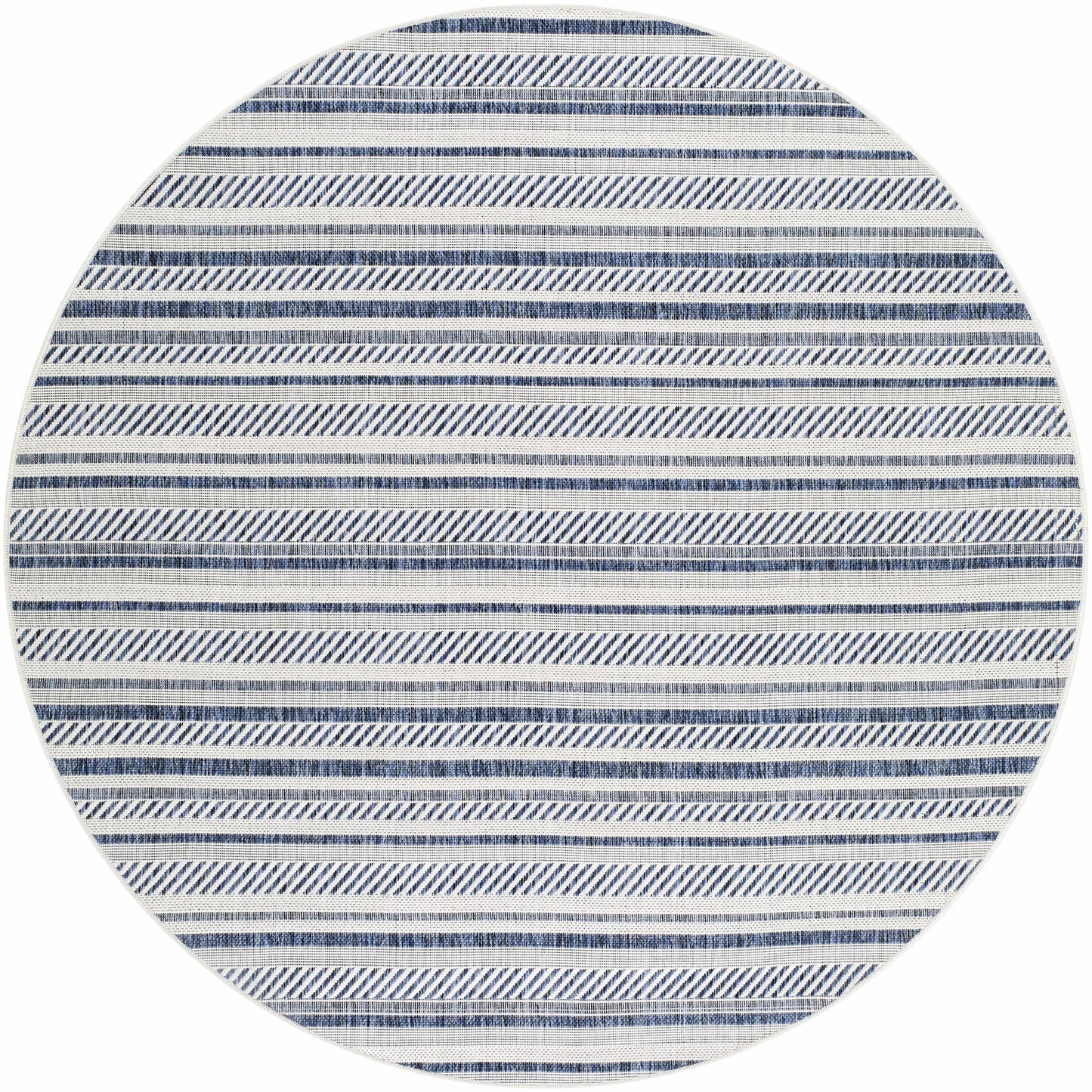 Olin White&Blue Striped Nordic Rug