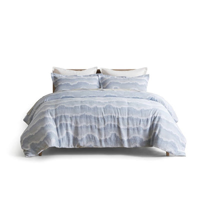 Ocean Wave Coastal 3PC Bedding Set - 100% Cotton Duvet Set