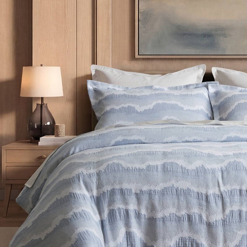Ocean Wave Coastal 3PC Bedding Set - 100% Cotton Duvet Set