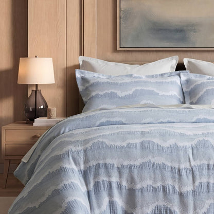 Ocean Wave Coastal 3PC Bedding Set - 100% Cotton Duvet Set
