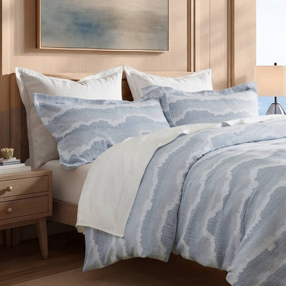 Ocean Wave Coastal 3PC Bedding Set - 100% Cotton Duvet Set