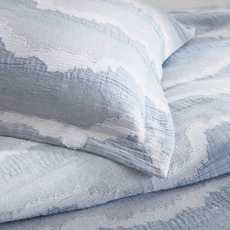 Ocean Wave Coastal 3PC Bedding Set - 100% Cotton Duvet Set