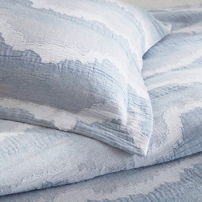 Ocean Wave Coastal 3PC Bedding Set - 100% Cotton Duvet Set