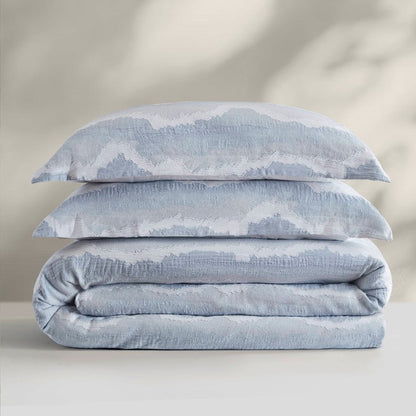 Ocean Wave Coastal 3PC Bedding Set - 100% Cotton Duvet Set