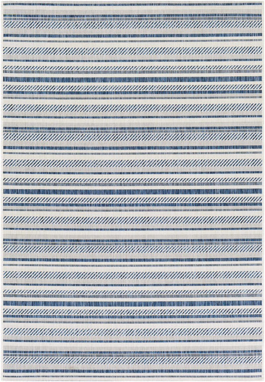 Olin White&Blue Striped Nordic Rug - Quahog Bay Bedding