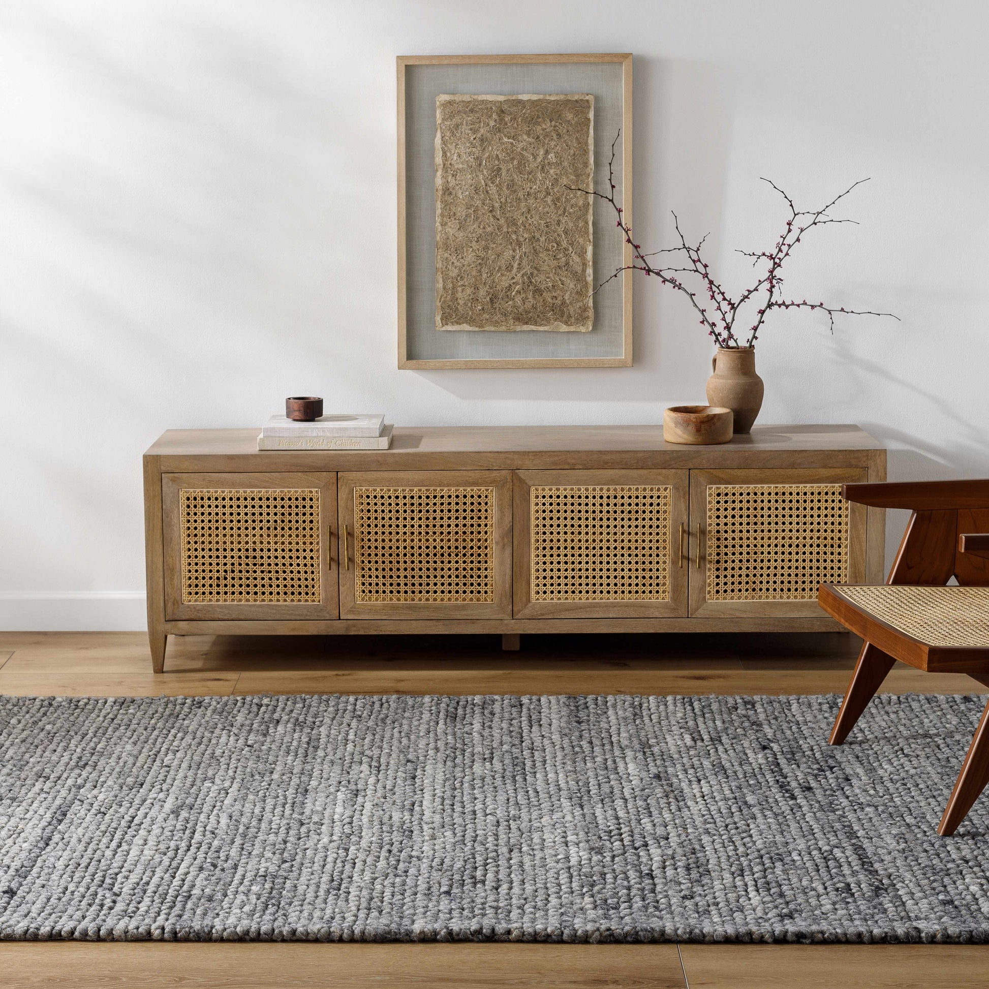 Olisa Charcoal Wool Area Rug - Quahog Bay Bedding