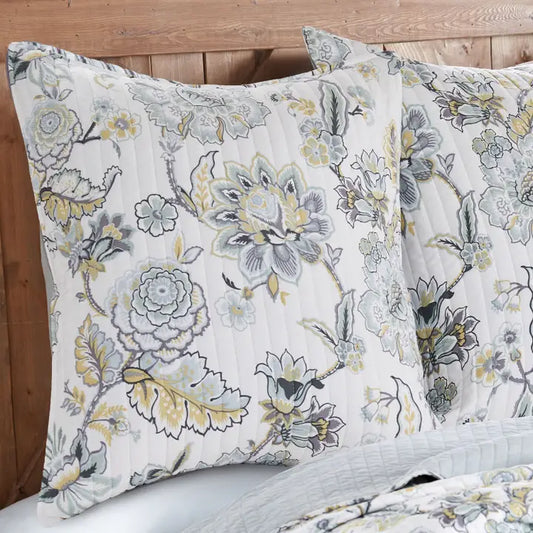 Ophelia Euro Sham Set of 2 - Spa - Floral Bedding Shams