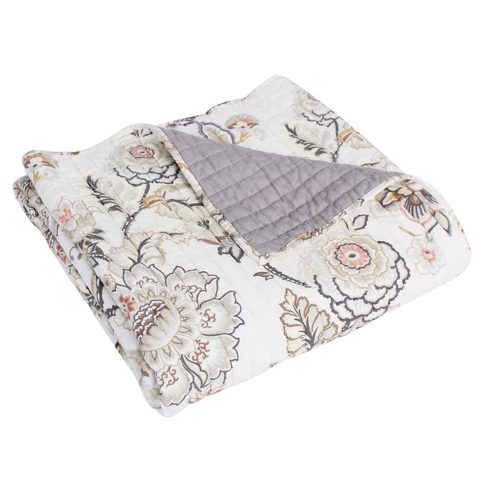 Ophelia Quilted Throw Blanket - Blush - Floral Throws
