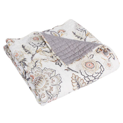 Ophelia Quilted Throw Blanket - Blush - Floral Throws
