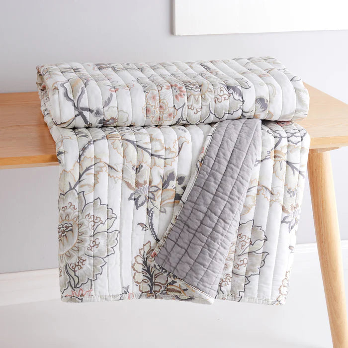 Ophelia Quilted Throw Blanket - Blush - Floral Throws