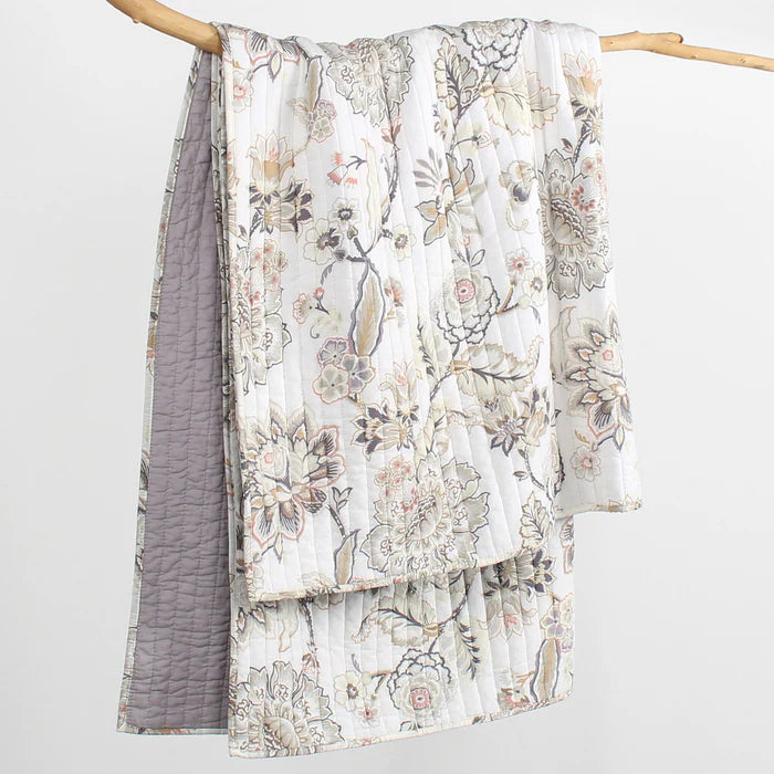 Ophelia Quilted Throw Blanket - Blush - Floral Throws