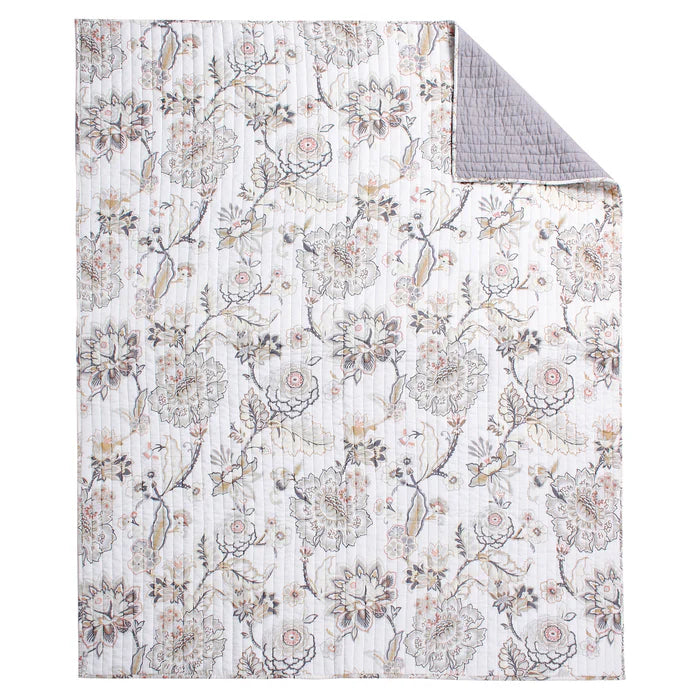 Ophelia Quilted Throw Blanket - Blush - Floral Throws