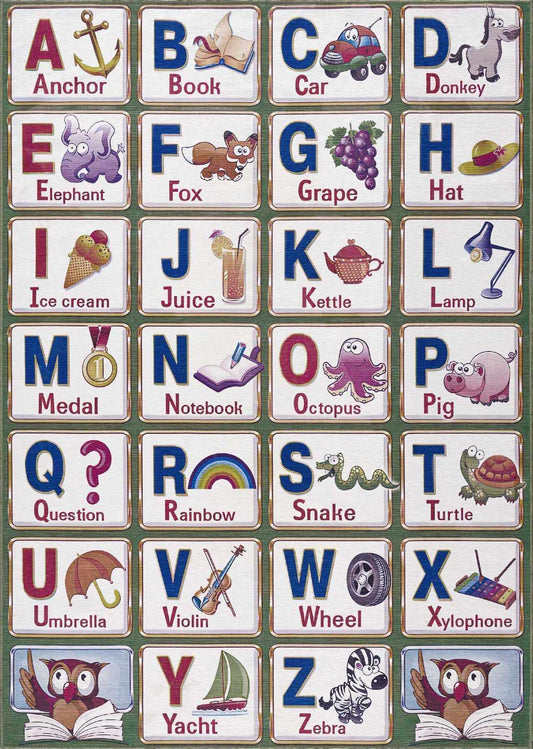 Osric Colorful Alphabet Washable Kids Rug - Clearance - Quahog Bay Bedding