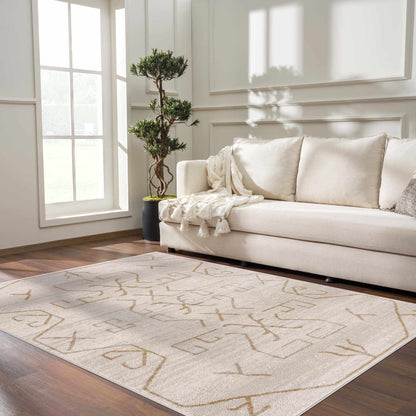 Azzan Cream & Gold Area Rug - Clearance