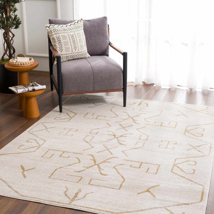 Azzan Cream & Gold Area Rug - Clearance