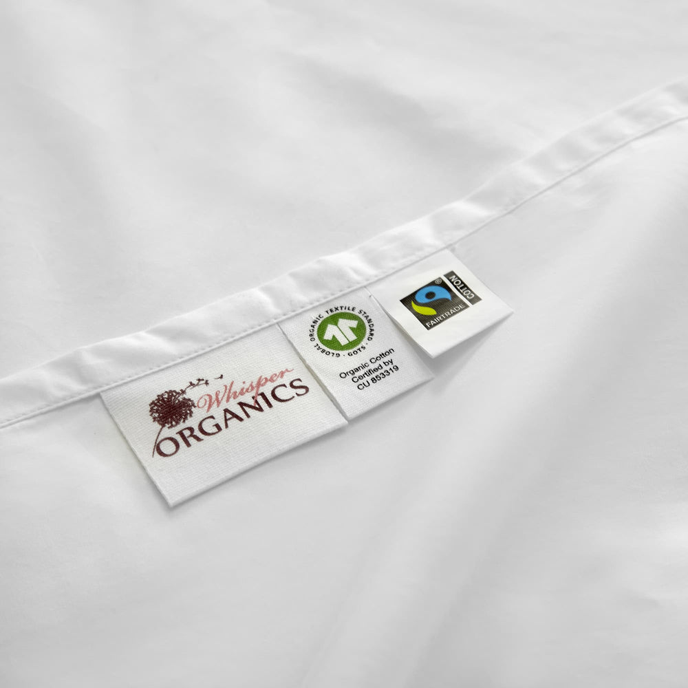 Whisper Organics GOTS-Certified Organic Cotton Percale Sheet Set - 270 TC Picot Embroidery