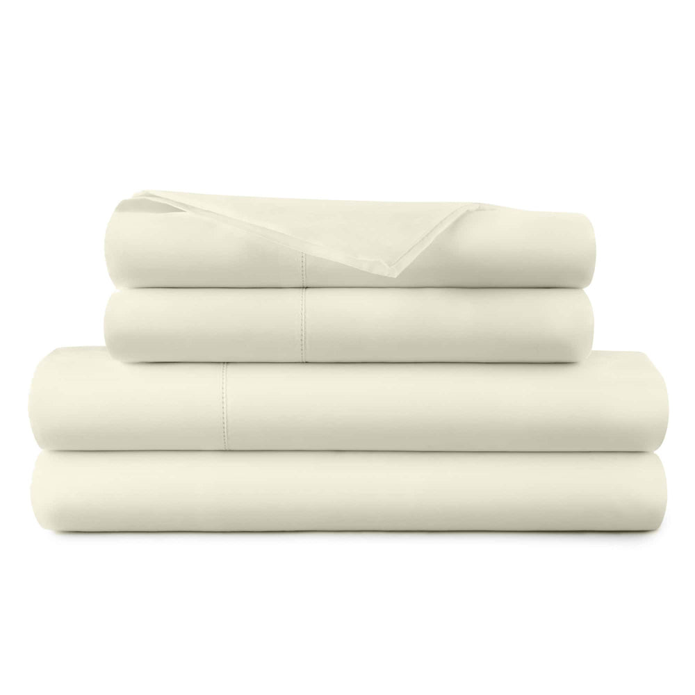 Whisper Organics GOTS-Certified Organic Cotton Percale Sheet Set - 270 TC Picot Embroidery