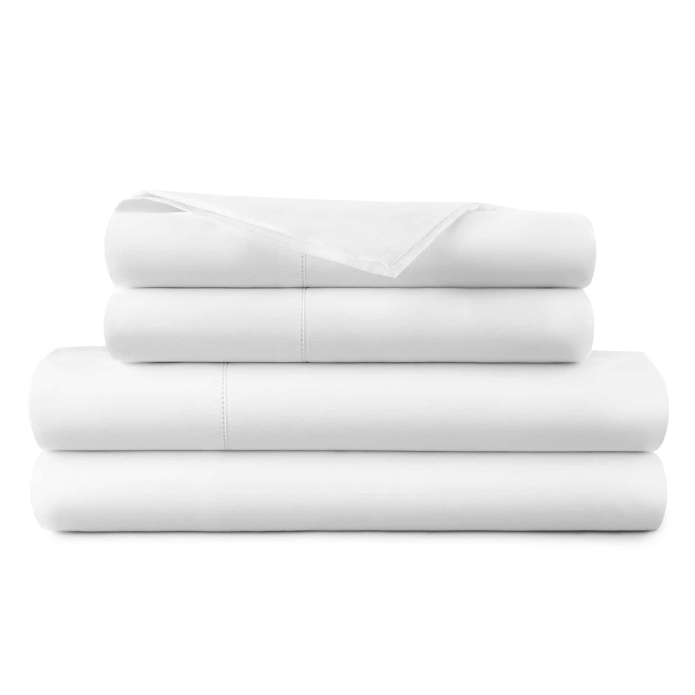 Whisper Organics GOTS-Certified Organic Cotton Percale Sheet Set - 270 TC Picot Embroidery