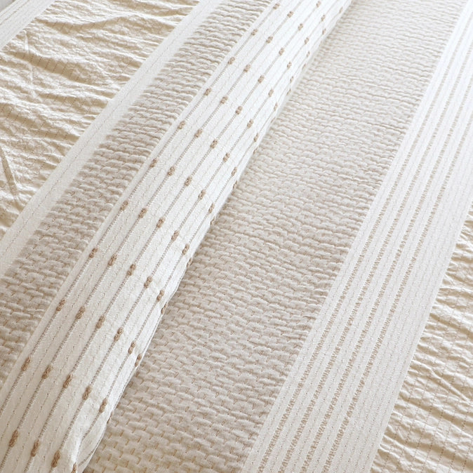 Pickford 100% Cotton Duvet Cover Set - Coastal Bedding Sets - Beige