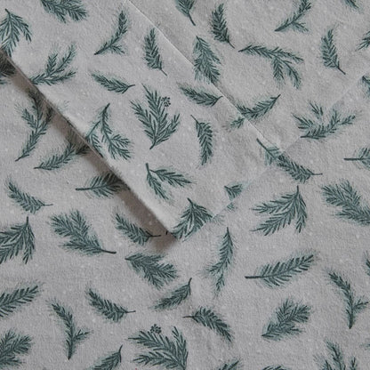 New! Woolrich 100% Cotton Printed Flannel Sheet Set - Pine Branches