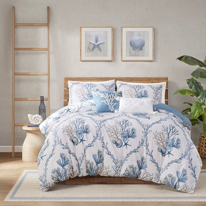 CLEARANCE - Pismo Beach 5 Piece Cotton Duvet Cover Set with Throw Pillows