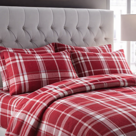 Plaid Organic Flannel Sheet Set - 100% Organic Cotton