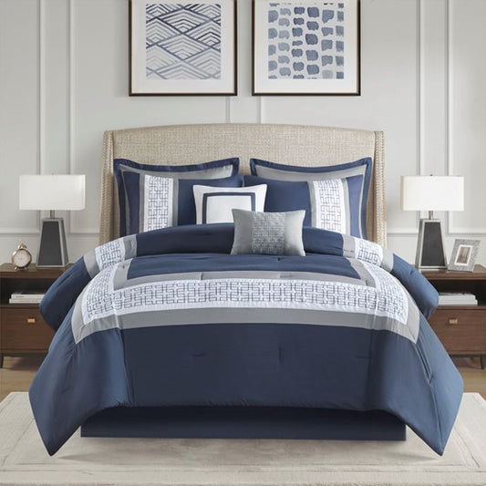 Powell 8 Piece Nautical Embroidered Comforter Set