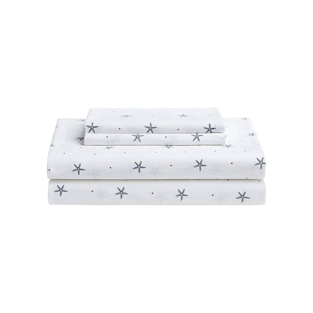 Starfish Coastal Sheets – Queen 100% Cotton Percale Sheet Set