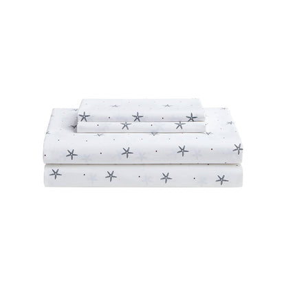Starfish Coastal Sheets – Queen 100% Cotton Percale Sheet Set