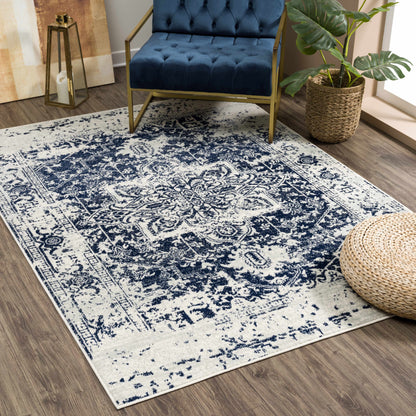 Rachel Navy Area Rug - Quahog Bay Bedding