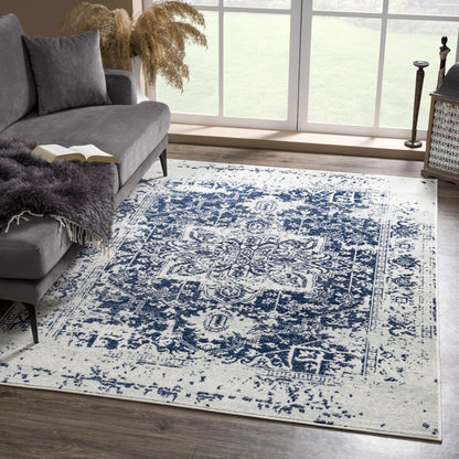 Rachel Navy Area Rug - Quahog Bay Bedding