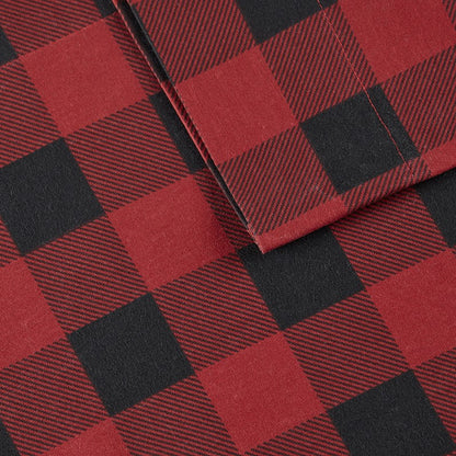 Woolrich 100% Cotton Printed Flannel Sheet Set - Red/Black Buffalo Check