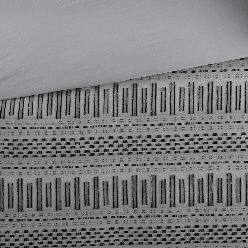 Rhea Cotton Jacquard Comforter Set | Grey & Black | 100% Cotton
