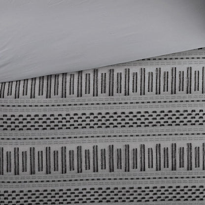 Rhea Cotton Jacquard Comforter Set | Grey & Black | 100% Cotton