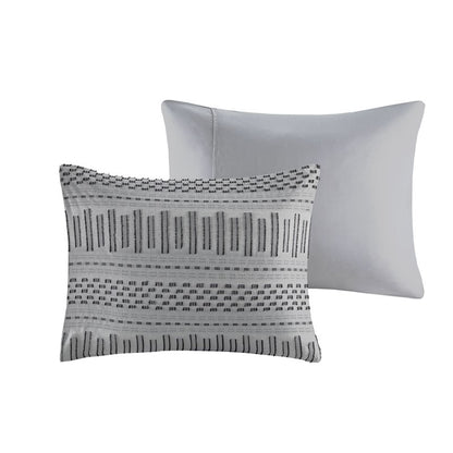Rhea Cotton Jacquard Comforter Set | Grey & Black | 100% Cotton