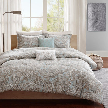 New! Ronan 5 Piece Cotton Comforter Set - Floral Medallion Comforter Sets