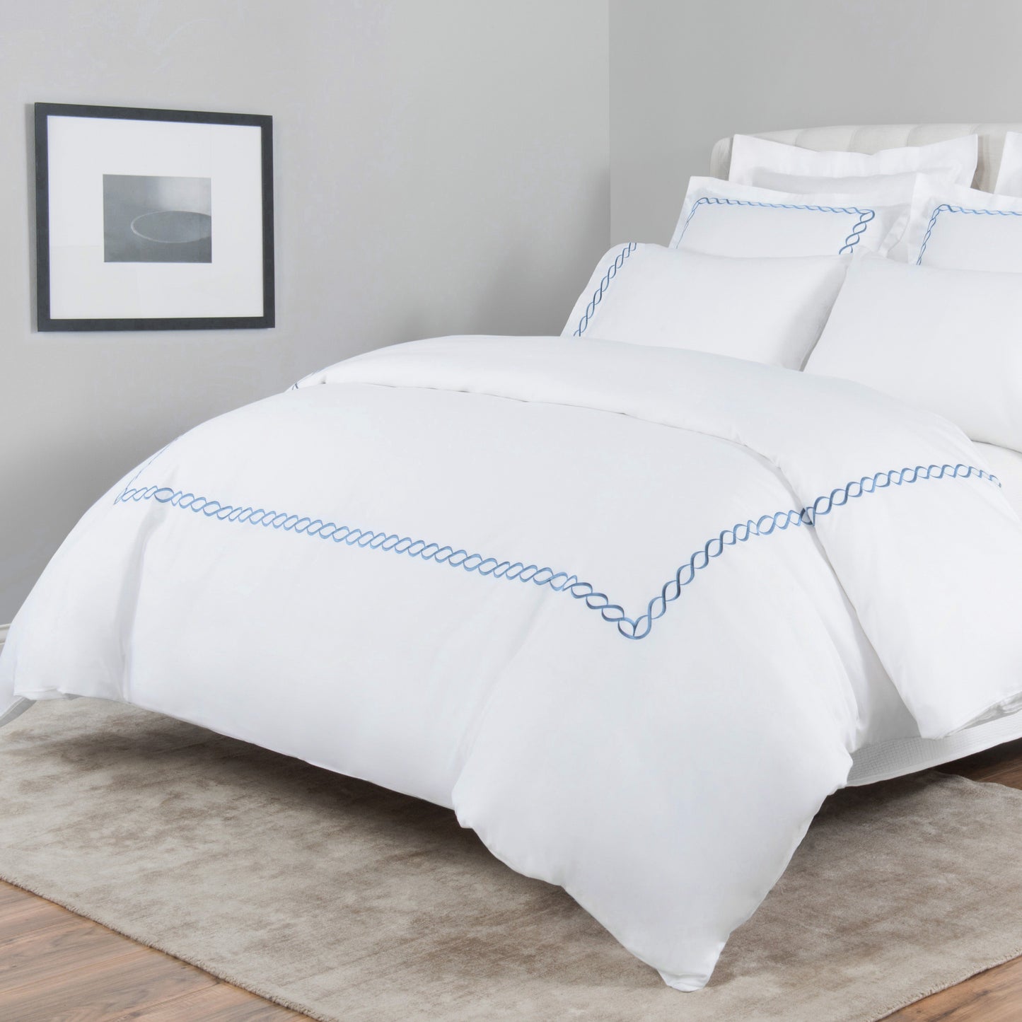 600TC Nautical And Coastal Rope Embroidered Duvet Set