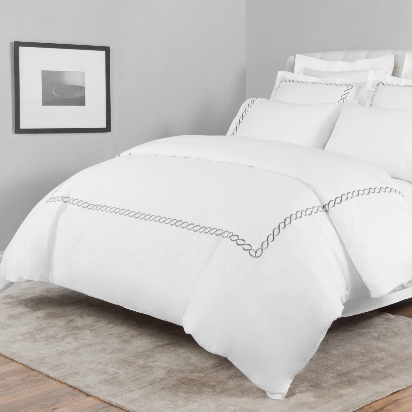600TC Nautical And Coastal Rope Embroidered Duvet Set