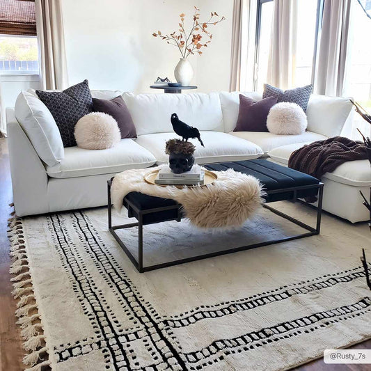 Ryuu Black & White Area Rug - Quahog Bay Bedding