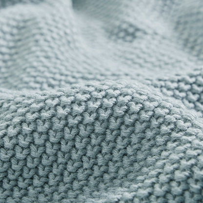 SALE! Bree Knit Blanket | Twin | Light Blue - Quahog Bay Bedding
