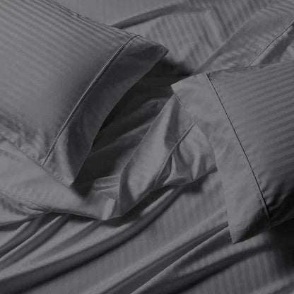 SALE - CinchFit No Tear Stripe 650TC Cotton Blend Split Top Cal King Sheets - Quahog Bay Bedding