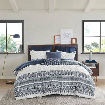 Nautical Navy Comforter Set Queen - Mila 100% Cotton Comforter Set - Quahog Bay Bedding