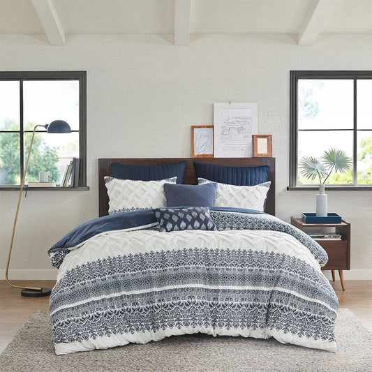 Nautical Navy Comforter Set Queen - Mila 100% Cotton Comforter Set - Quahog Bay Bedding