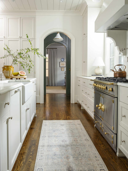 Marlene Damask Cream & Blue Area Rug - Becki Owens x Livabliss