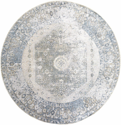 Gael Blue Flat Pile Washable Rug