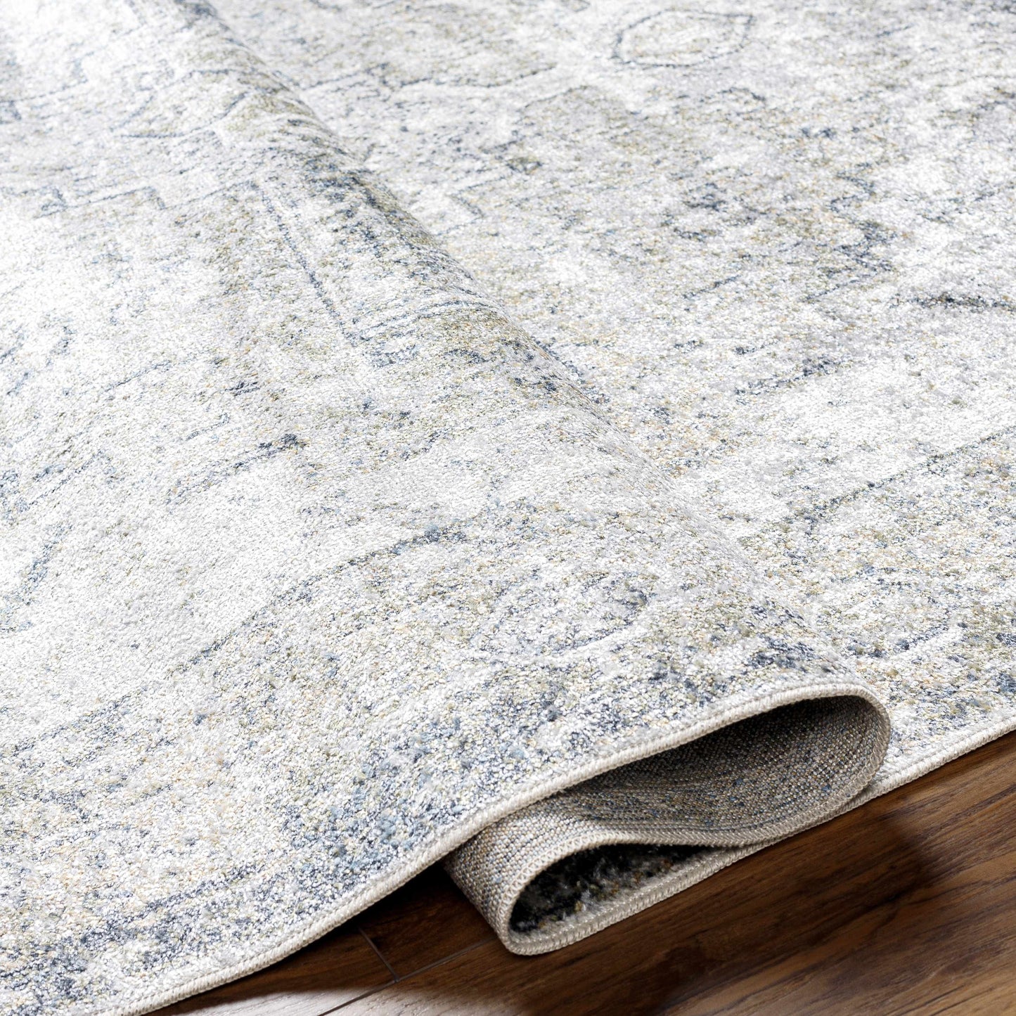 Hera Olive Flat Pile Washable Rug